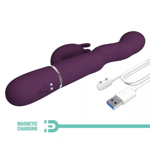 Pretty Love Rabbit vibrátor nyolcféle rezgés, lökő funkció USB tölthető lila