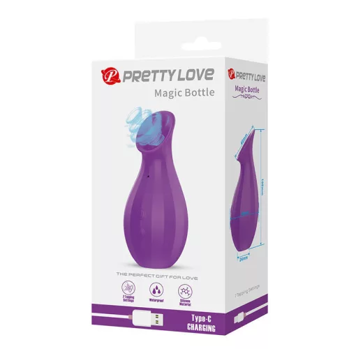 Pretty Love Magic Bottle szívóhatású csiklóizgató - lila, 7 fokozat