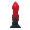 Power Monsters Dildó Szívófejes, Spirálos Textúrával 25 cm Piros-fekete