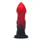 Power Monsters Dildó Szívófejes, Spirálos Textúrával 25 cm Piros-fekete