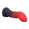 Power Monsters Dildó Szívófejes, Spirálos Textúrával 25 cm Piros-fekete