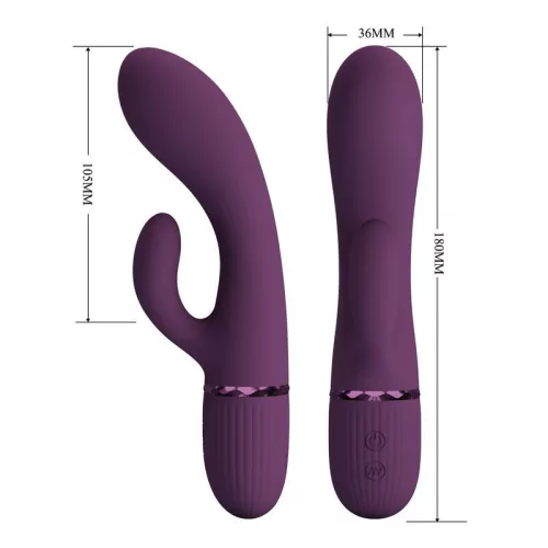 Pretty Love Vibrátor Kettős stimuláció, 10 mód, USB újratölthető Lila