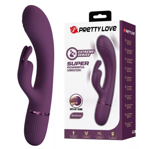 Pretty Love Vibrátor Kettős stimuláció, 10 mód USB újratölthető Lila