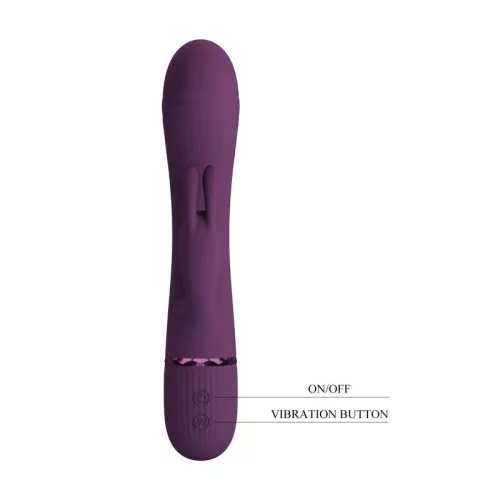 Pretty Love Vibrátor Kettős stimuláció, 10 mód USB újratölthető Lila