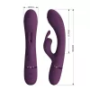 Pretty Love Vibrátor Kettős stimuláció, 10 mód USB újratölthető Lila