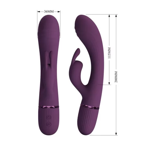Pretty Love Vibrátor Kettős stimuláció, 10 mód USB újratölthető Lila