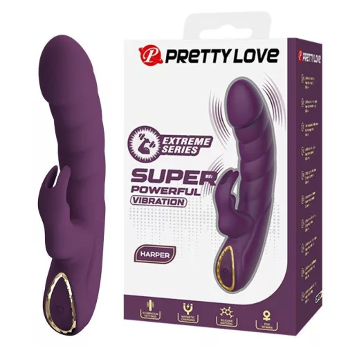 Pretty Love Vibrátor nyúl szilikon újratölthető 10 mód lila