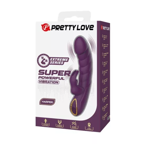 Pretty Love Vibrátor nyúl szilikon újratölthető 10 mód lila