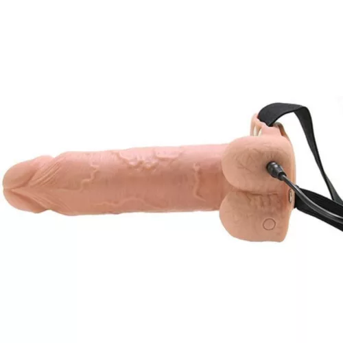 Fetish Fantasy Series Vibráló, üreges realisztikus hevederes dildó 17,8 cm