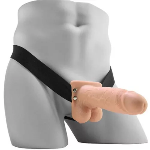 Fetish Fantasy Series Vibráló, üreges realisztikus hevederes dildó 17,8 cm