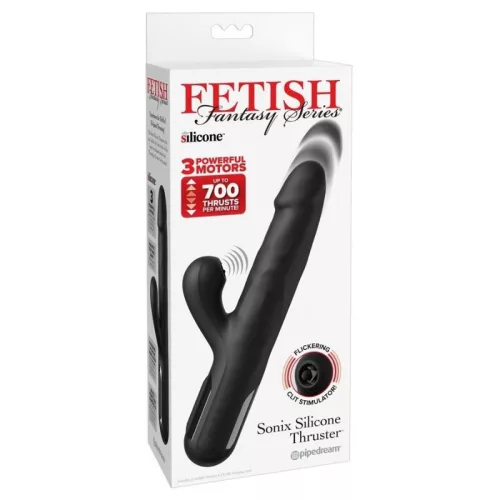 Fetish Fantasy Series Vibrátor Automata lökhajtás, csiklóizgató 23 cm fekete
