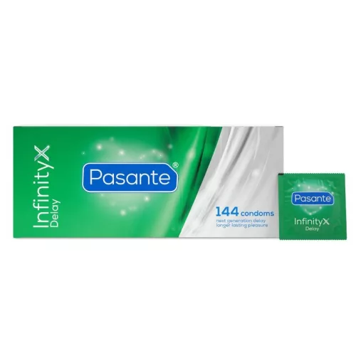 Pasante Óvszer Hosszabbító hatású 144 darab latex fekete
