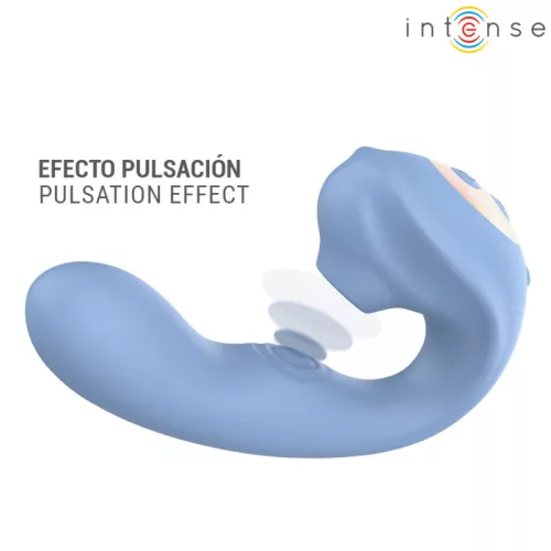 Intense Vibrátor Szívó, Pulsáló, Rezgő 14 cm Kék