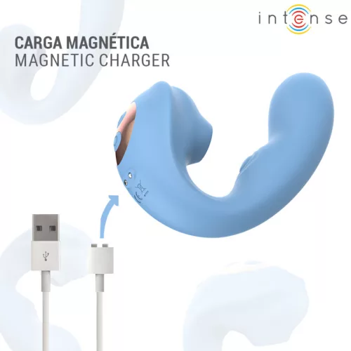 Intense Vibrátor Szívó, Pulsáló, Rezgő 14 cm Kék