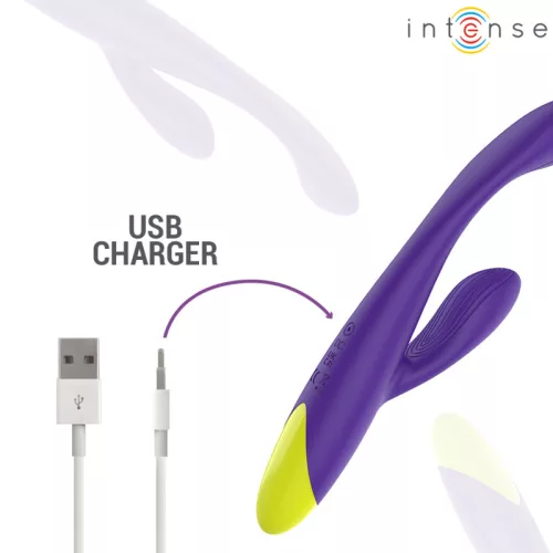 Intense Vibrátor USB újratölthető, 10 mód, G-pont és csiklóstimuláló, vízálló, 19 cm