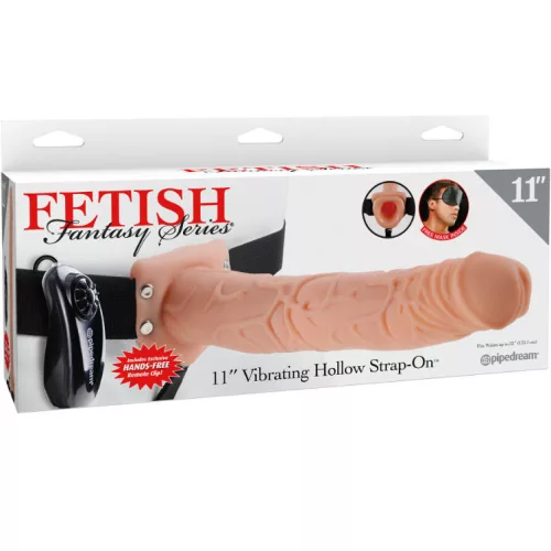 Fetish Fantasy – 27,9 cm hosszú rezgő strapon vibrátor golyókkal