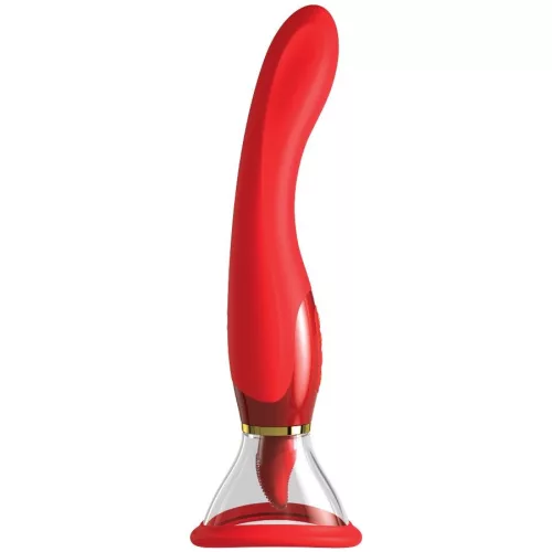 Fantasy For Her Vibrátor Szívó, Nyelv, Rezgő, G-pont stimuláló Piros 24K arany díszítés