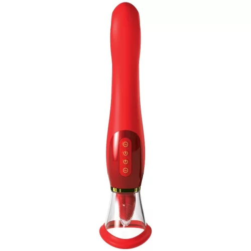 Fantasy For Her Vibrátor Szívó, Nyelv, Rezgő, G-pont stimuláló Piros 24K arany díszítés