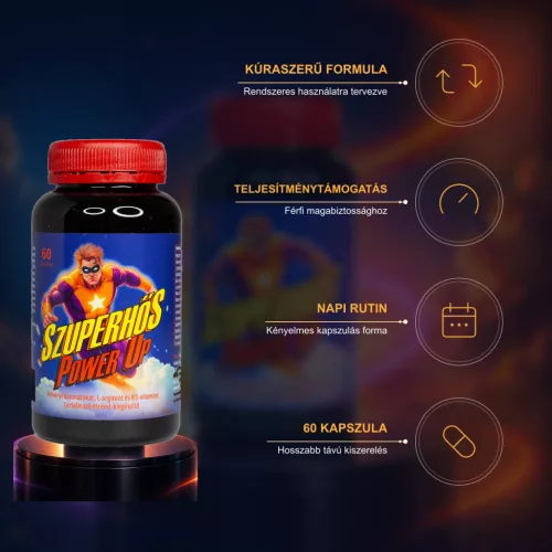 Szuperhős Power Up kúraszerű potencianövelő kapszula - 60 db