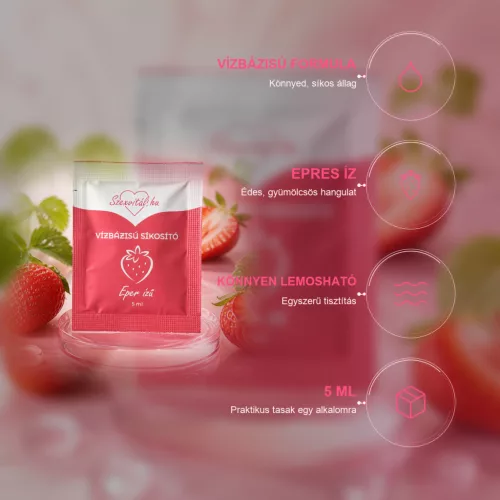 Szexvitál Vízbázisú síkosító 5 ml - Eper ízű