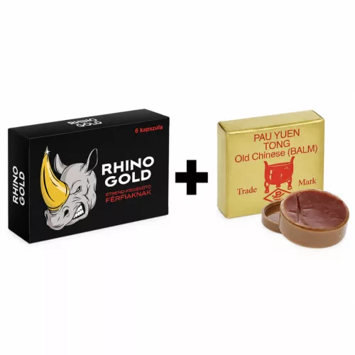 Rhino Gold - 6 DB + Pau Yuen Tong magömléskésleltető krém - 8 g csomag