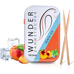   Ízesített fogpiszkáló fémdobozban - jeges barack ízű 100 db