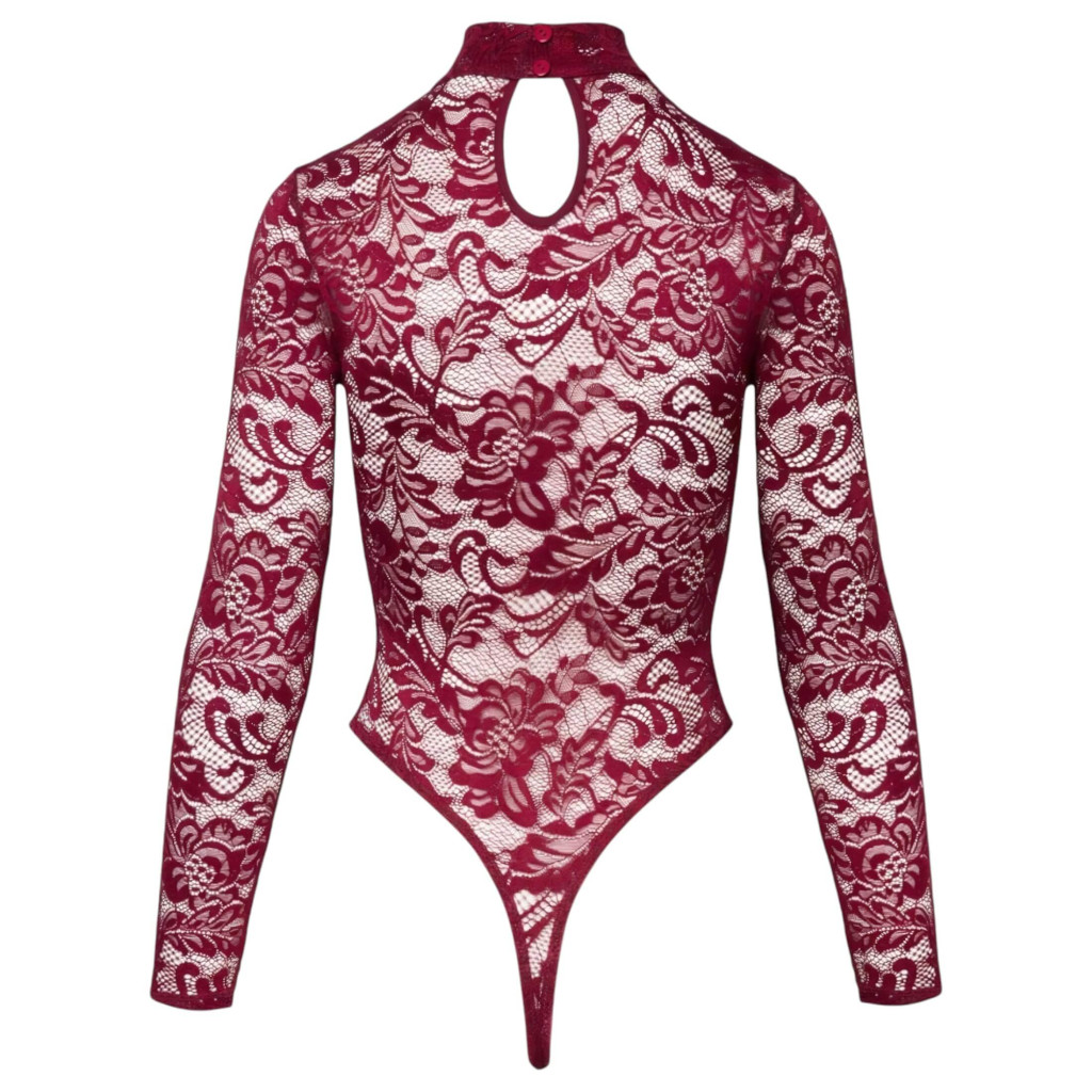 / Cottelli - átlátszó csipke body (piros)