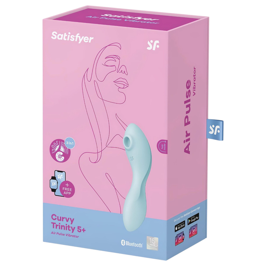 Satisfyer Curvy Trinity 5+ – App-vezérelt 2in1 vibrátor (kék)