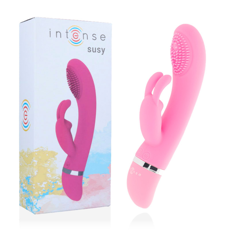 INTENSE Susy – rezgő szilikon nyúl vibrátor, rózsaszín