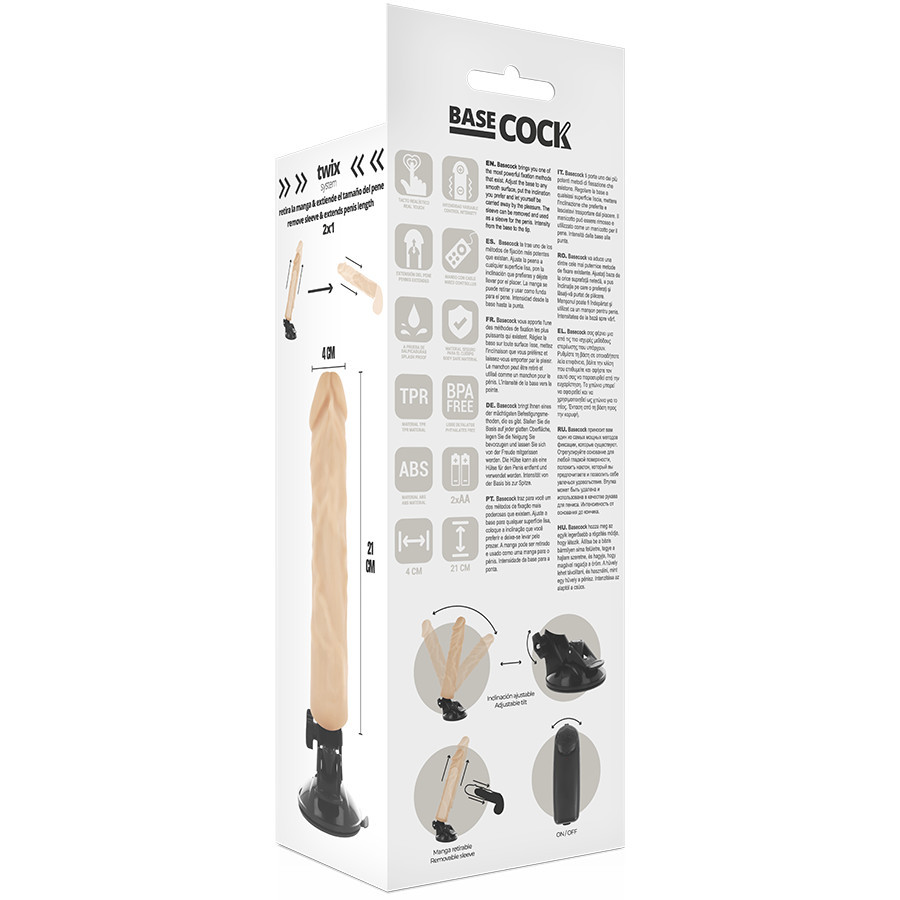 BASECOCK – valósághű vibrátor távirányítóval, 21 cm BASECOCK – valósághű vibrátor távirányítóval, 21 cm