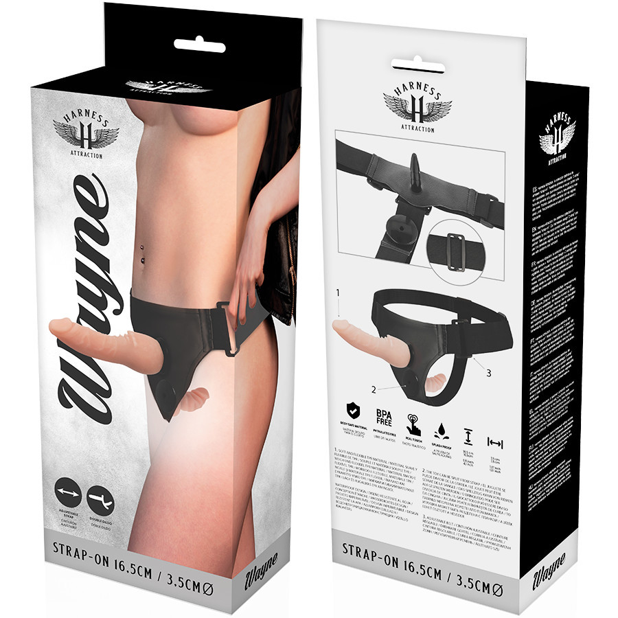 Harness Attraction – Wayne dupla penetrációs vibrátor 16,5 cm