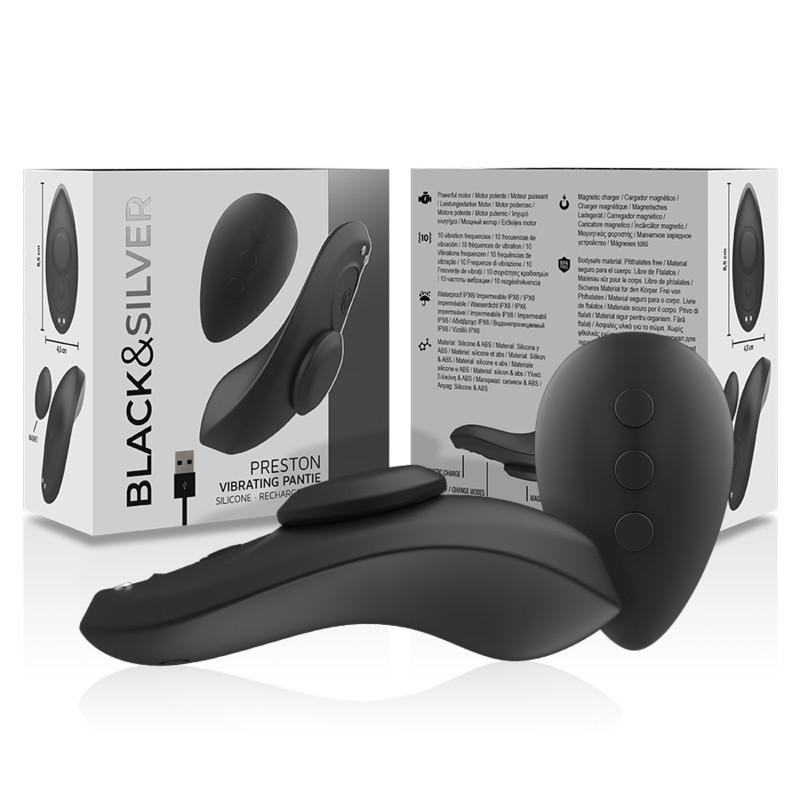 BLACK&SILVER – újratölthető szilikon vibrátor alsóba