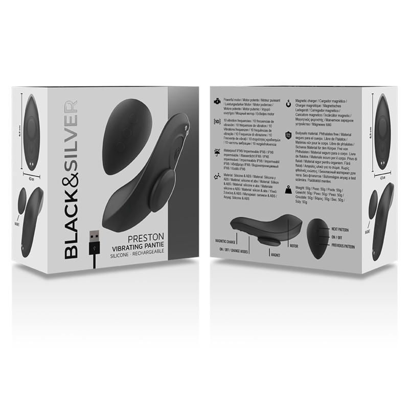 BLACK&SILVER – újratölthető szilikon vibrátor alsóba