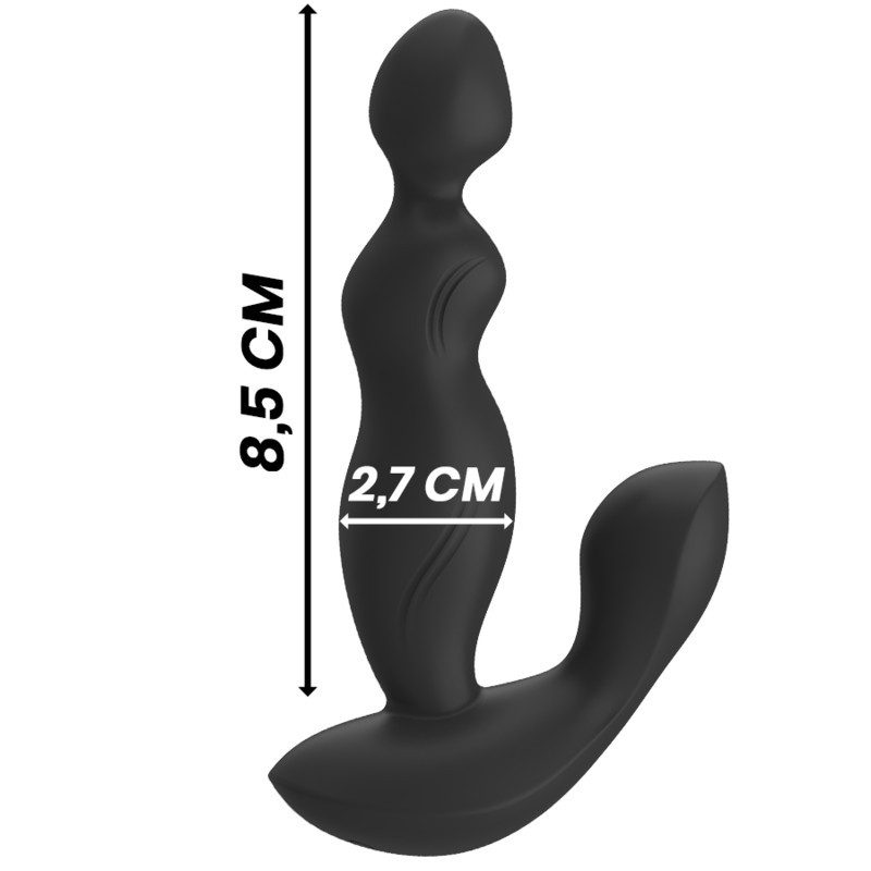 BLACK&SILVER - CORA – szilikon anális plug távirányítóval
