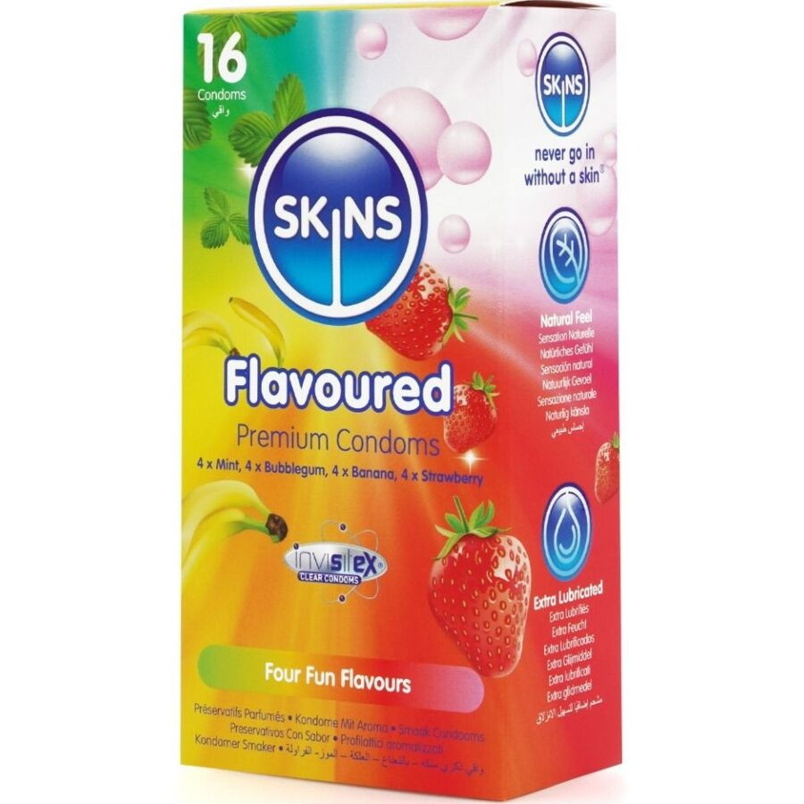 SKINS – prémium ízesített óvszer csomag 16 db