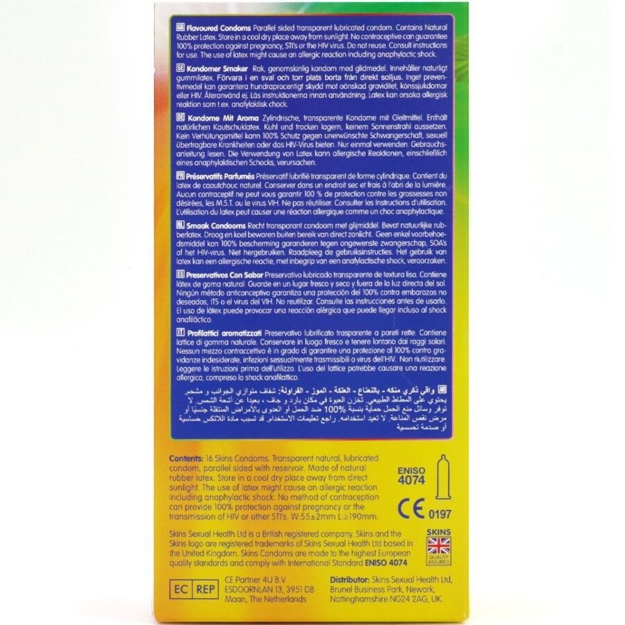 SKINS – prémium ízesített óvszer csomag 16 db