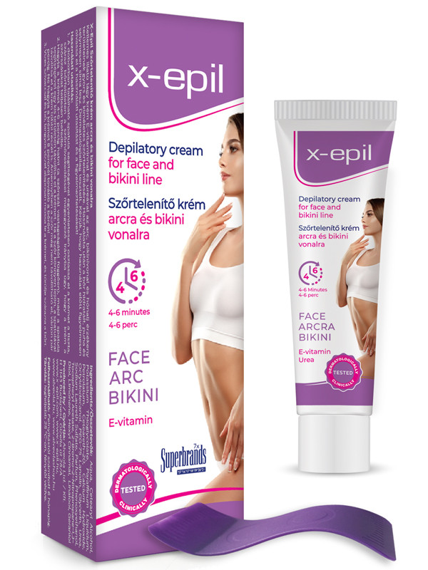 X-Epil szőrtelenítő krém arcra,bikini vonalra 40 ml