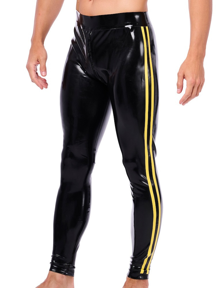Xrub – fekete-sárga latex nadrág, elöl-hátul zipzáras